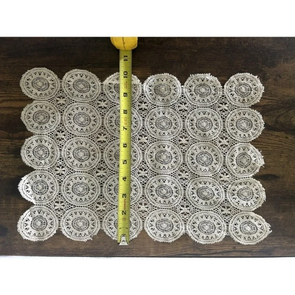 Rectangular Crocheted Doily Handmade Lace Table Decor‎ 14.5x10
